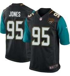 Men's Nike Jacksonville Jaguars #95 Abry Jones Game Black Alternate NFL Jersey