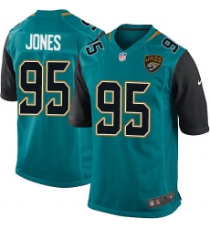 Men's Nike Jacksonville Jaguars #95 Abry Jones Game Teal Green Team Color NFL Jersey