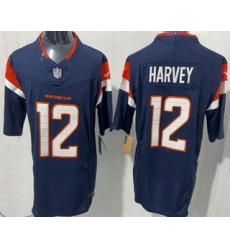 Men's Denver Broncos #12 Rj Harvey Limited Navy FUSE Vapor Jersey