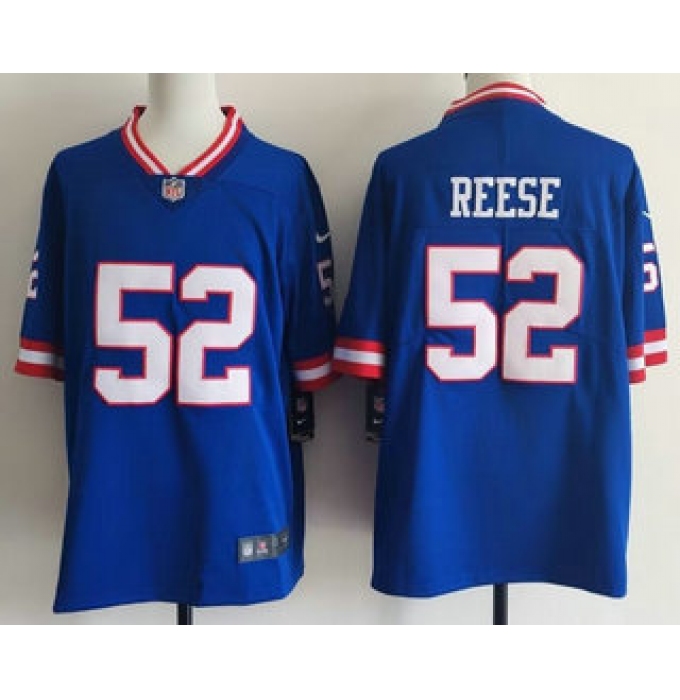 Men's New York Giants #52 Arvell Reese Limited Blue Throwback Vapor Jersey