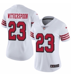 Women's Nike San Francisco 49ers #23 Ahkello Witherspoon Limited White Rush Vapor Untouchable NFL Jersey