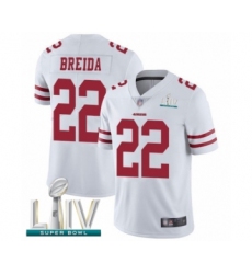 Men's San Francisco 49ers #22 Matt Breida White Vapor Untouchable Limited Player Super Bowl LIV Bound Football Jersey