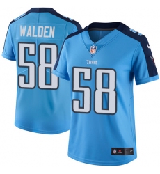 Women's Nike Tennessee Titans #58 Erik Walden Limited Light Blue Rush Vapor Untouchable NFL Jersey