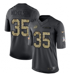 Men's Nike Washington Redskins #35 Montae Nicholson Limited Black 2016 Salute to Service NFL Jersey