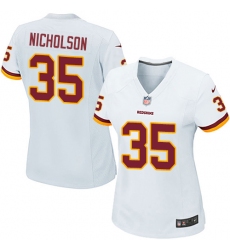 Women's Nike Washington Redskins #35 Montae Nicholson Game White NFL Jersey