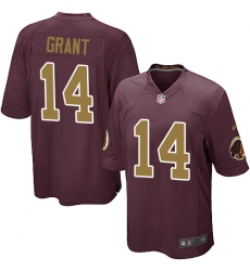 Men's Nike Washington Redskins #14 Ryan Grant Game Burgundy Red/Gold Number Alternate 80TH Anniversary NFL Jersey