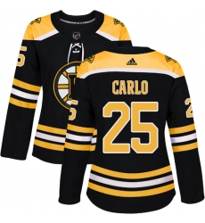 Women's Adidas Boston Bruins #25 Brandon Carlo Premier Black Home NHL Jersey