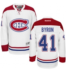 Women's Reebok Montreal Canadiens #41 Paul Byron Authentic White Away NHL Jersey