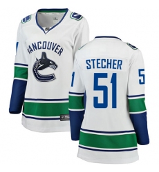 Women's Vancouver Canucks #51 Troy Stecher Fanatics Branded White Away Breakaway NHL Jersey