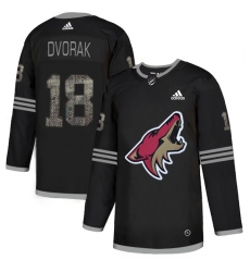 Men's Adidas Arizona Coyotes #18 Christian Dvorak Black Authentic Classic Stitched NHL Jersey