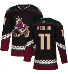 Men's Adidas Arizona Coyotes #11 Brendan Perlini Authentic Black Alternate NHL Jersey