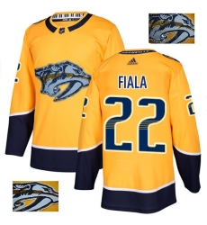 Men's Adidas Nashville Predators #22 Kevin Fiala Authentic Gold Fashion Gold NHL Jersey