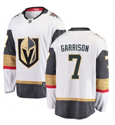Men's Vegas Golden Knights #7 Jason Garrison Authentic White Away Fanatics Branded Breakaway NHL Jersey