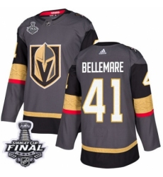 Youth Adidas Vegas Golden Knights #41 Pierre-Edouard Bellemare Authentic Gray Home 2018 Stanley Cup Final NHL Jersey