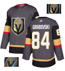 Men's Adidas Vegas Golden Knights #84 Mikhail Grabovski Authentic Gray Fashion Gold NHL Jersey