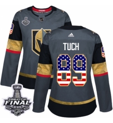 Women's Adidas Vegas Golden Knights #89 Alex Tuch Authentic Gray USA Flag Fashion 2018 Stanley Cup Final NHL Jersey