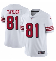 Men's Nike San Francisco 49ers #81 Trent Taylor Limited White Rush Vapor Untouchable NFL Jersey