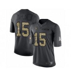 Men's San Francisco 49ers #15 Trent Taylor Limited Black 2016 Salute to Service Football Jersey