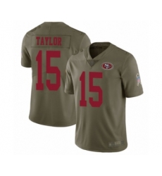 Men's San Francisco 49ers #15 Trent Taylor Limited Olive 2017 Salute to Service Football Jersey