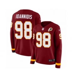 Women's Nike Washington Redskins #98 Matthew Ioannidis Limited Burgundy Therma Long Sleeve NFL Jersey