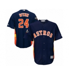 Youth Houston Astros #24 Jimmy Wynn Authentic Navy Blue Alternate Cool Base 2019 World Series Bound Baseball Jersey