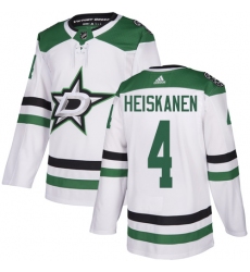 Men's Adidas Dallas Stars #4 Miro Heiskanen White Road Authentic Stitched NHL Jersey