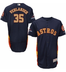 Men's Majestic Houston Astros #35 Justin Verlander Navy Blue Alternate 2018 Gold Program Flex Base Authentic Collection MLB Jersey
