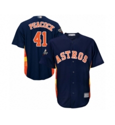 Youth Houston Astros #41 Brad Peacock Authentic Navy Blue Alternate Cool Base 2019 World Series Bound Baseball Jersey