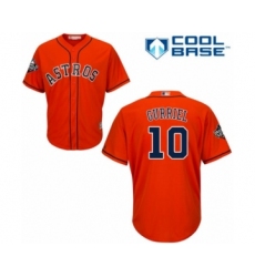 Youth Houston Astros #10 Yuli Gurriel Authentic Orange Alternate Cool Base 2019 World Series Bound Baseball Jersey