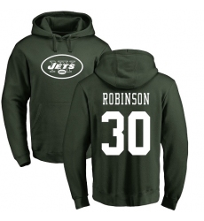 NFL Nike New York Jets #30 Rashard Robinson Green Name & Number Logo Pullover Hoodie