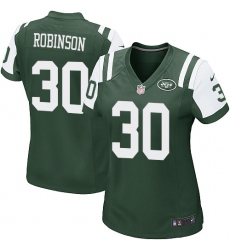 Women Nike New York Jets #30 Rashard Robinson Game Green Team Color NFL Jersey