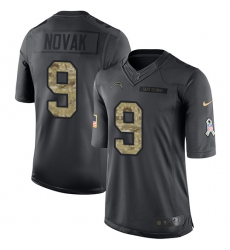 Youth Nike Los Angeles Chargers #9 Nick Novak Limited Black 2016 Salute to Service NFL Jersey