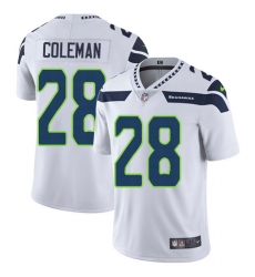 Men's Nike Seattle Seahawks #28 Justin Coleman White Vapor Untouchable Limited Player NFL Jersey