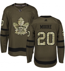 Youth Adidas Toronto Maple Leafs #20 Dominic Moore Authentic Green Salute to Service NHL Jersey