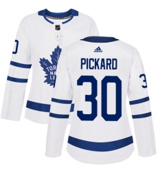 Women's Adidas Toronto Maple Leafs #30 Calvin Pickard Authentic White Away NHL Jersey