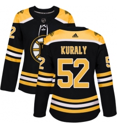 Women's Adidas Boston Bruins #52 Sean Kuraly Authentic Black Home NHL Jersey