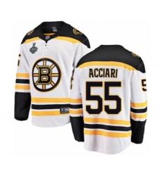 Men's Boston Bruins #55 Noel Acciari Authentic White Away Fanatics Branded Breakaway 2019 Stanley Cup Final Bound Hockey Jersey