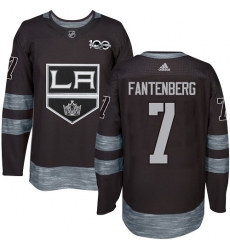 Men's Adidas Los Angeles Kings #7 Oscar Fantenberg Premier Black 1917-2017 100th Anniversary NHL Jersey