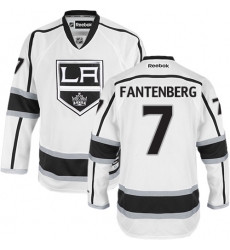 Youth Reebok Los Angeles Kings #7 Oscar Fantenberg Authentic White Away NHL Jersey