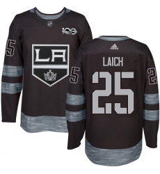 Men's Adidas Los Angeles Kings #25 Brooks Laich Premier Black 1917-2017 100th Anniversary NHL Jersey