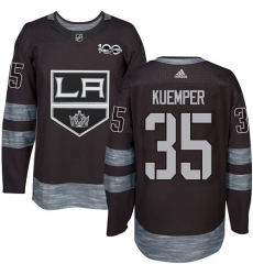 Men's Adidas Los Angeles Kings #35 Darcy Kuemper Premier Black 1917-2017 100th Anniversary NHL Jersey