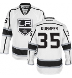 Women's Reebok Los Angeles Kings #35 Darcy Kuemper Authentic White Away NHL Jersey