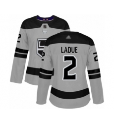 Women's Los Angeles Kings #2 Paul LaDue Authentic Gray Alternate Hockey Jersey