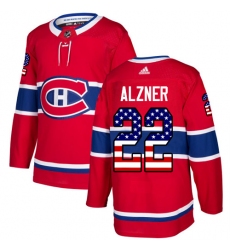 Youth Adidas Montreal Canadiens #22 Karl Alzner Authentic Red USA Flag Fashion NHL Jersey