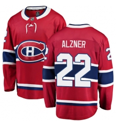 Youth Montreal Canadiens #22 Karl Alzner Authentic Red Home Fanatics Branded Breakaway NHL Jersey