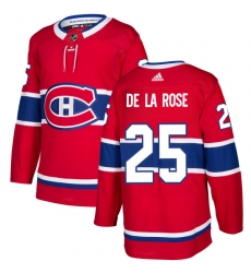 Men's Adidas Montreal Canadiens #25 Jacob de la Rose Premier Red Home NHL Jersey