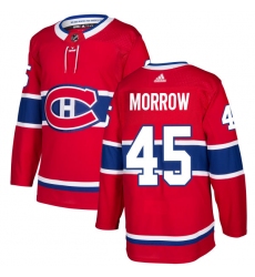 Youth Adidas Montreal Canadiens #45 Joe Morrow Authentic Red Home NHL Jersey
