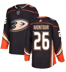Youth Adidas Anaheim Ducks #26 Brandon Montour Authentic Black Home NHL Jersey
