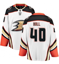Men's Anaheim Ducks #40 Jared Boll Fanatics Branded White Away Breakaway NHL Jersey