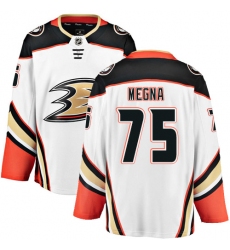 Youth Anaheim Ducks #75 Jaycob Megna Fanatics Branded White Away Breakaway NHL Jersey